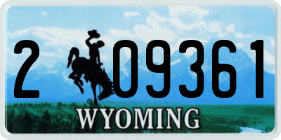 WY license plate 209361