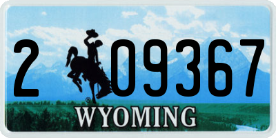 WY license plate 209367