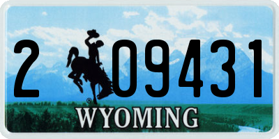 WY license plate 209431
