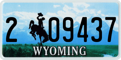 WY license plate 209437