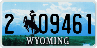 WY license plate 209461