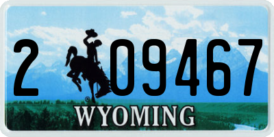WY license plate 209467