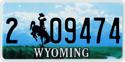 WY license plate 209474