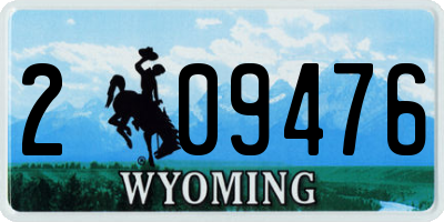 WY license plate 209476