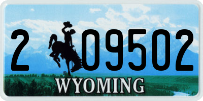 WY license plate 209502