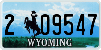 WY license plate 209547