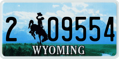 WY license plate 209554