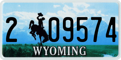 WY license plate 209574