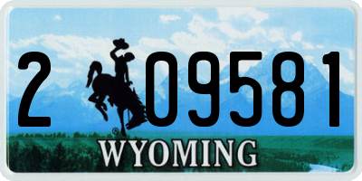 WY license plate 209581