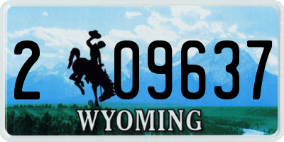 WY license plate 209637