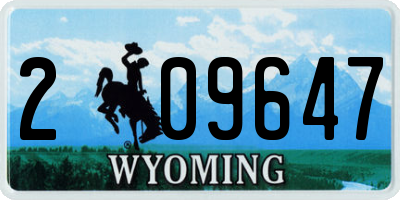 WY license plate 209647