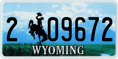WY license plate 209672