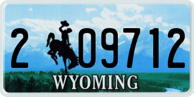 WY license plate 209712