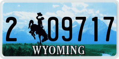 WY license plate 209717