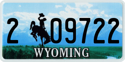 WY license plate 209722