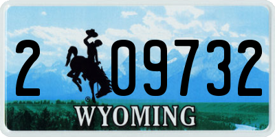 WY license plate 209732