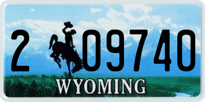 WY license plate 209740