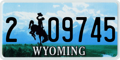 WY license plate 209745