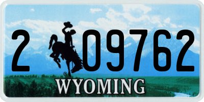 WY license plate 209762