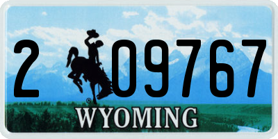WY license plate 209767