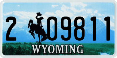 WY license plate 209811