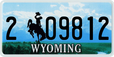WY license plate 209812