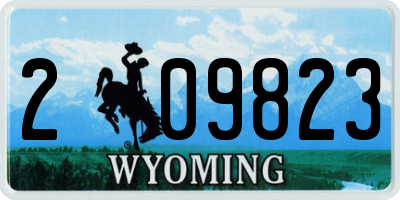 WY license plate 209823