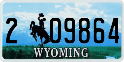 WY license plate 209864