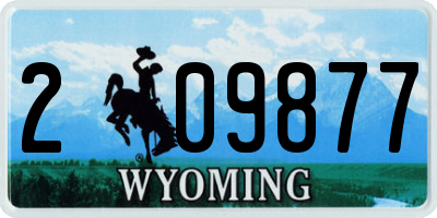 WY license plate 209877