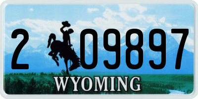 WY license plate 209897