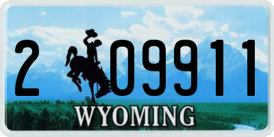 WY license plate 209911