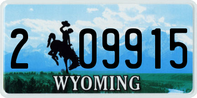 WY license plate 209915