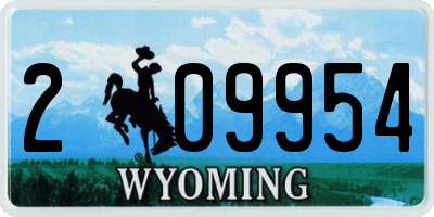 WY license plate 209954
