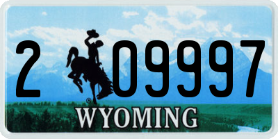 WY license plate 209997