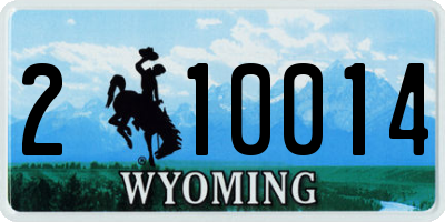 WY license plate 210014