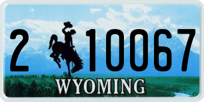 WY license plate 210067