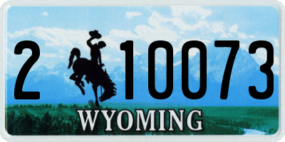 WY license plate 210073
