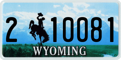WY license plate 210081