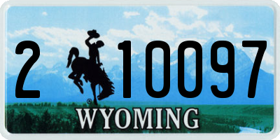 WY license plate 210097