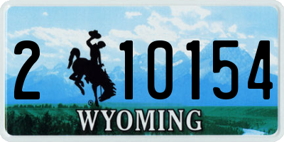 WY license plate 210154