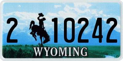 WY license plate 210242