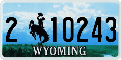 WY license plate 210243