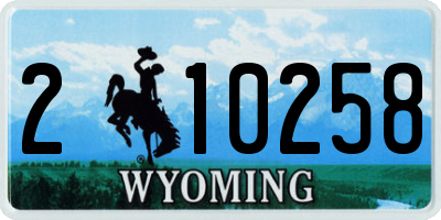 WY license plate 210258