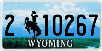 WY license plate 210267