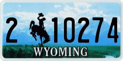 WY license plate 210274