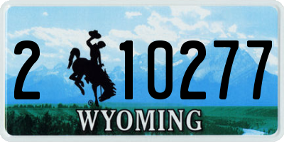 WY license plate 210277