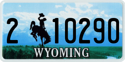 WY license plate 210290