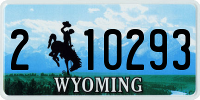 WY license plate 210293