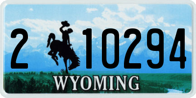 WY license plate 210294