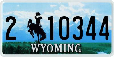 WY license plate 210344